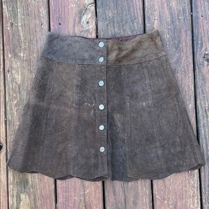 Vintage Jou Jou A-Line Suede Skirt